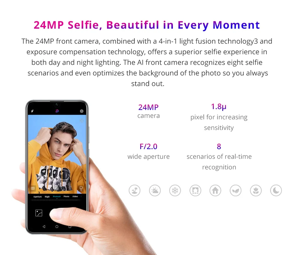 Perfect Original Honor 10 lite Mobile Phone 6.21" 6GB  64GB Kirin 710 Octa Core 24MP+13MP Camera 3400mAh Android 9 4G LTE cell phones 9