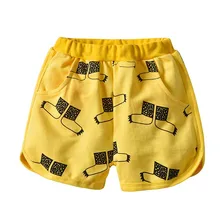 Детские летние брюки, детские штаны для маленьких мальчиков, свободные шорты, дышащие льняные детские шорты из хлопка с рисунком