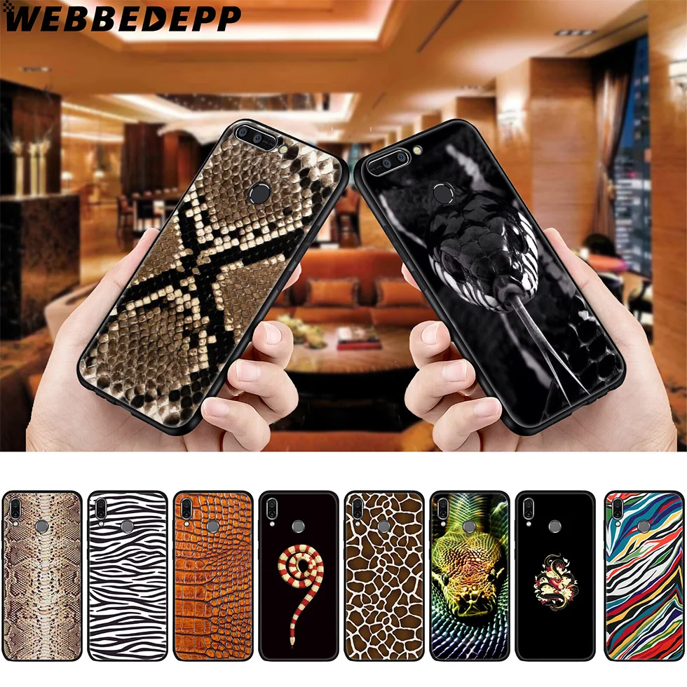 WEBBEDEPP мягкий чехол из змеиной кожи для Huawei P8 P9 P10 P20 P30 Lite Pro P Smart Z Plus 2019 Y6 Prime 2018 2017 Mini |