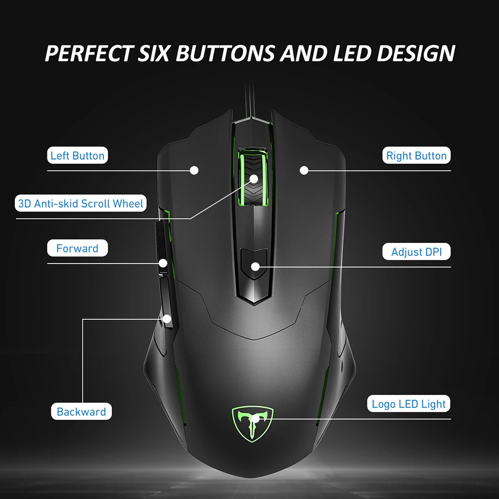 VicTsing PC098 Gaming Mouse 3200 DPI Adjustable Wired Mouse Ergonomic Design Comfortable Grip USB Computer Mice For PC Gamer (5)