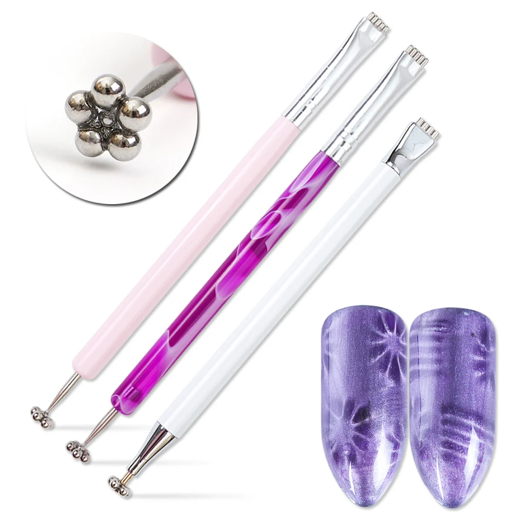 1pcs Double Head Nail Art Magnet Stick Magic 5D Cat Eye Gel Polish Magnetic Board Thick Strong UV Painting Tool JI948|Магнитная