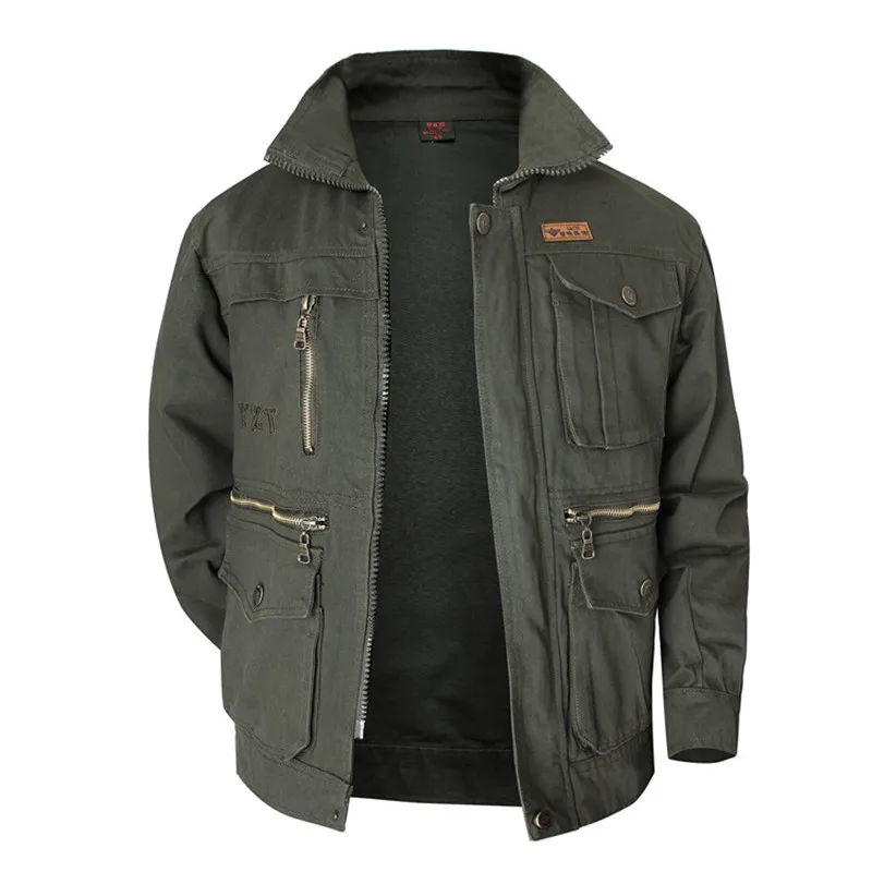 Мужская куртка бомбер Повседневная хлопковая в стиле милитари для тренировок на