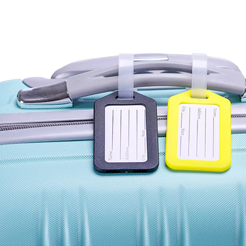 Travel accessories luggage tag hard PP baggage check in card size 9 by 5cm name card bag tag colors assorting Travel accessories luggage tag hard PP baggage check in card size 9 by 5cm name card bag tag colors assorting