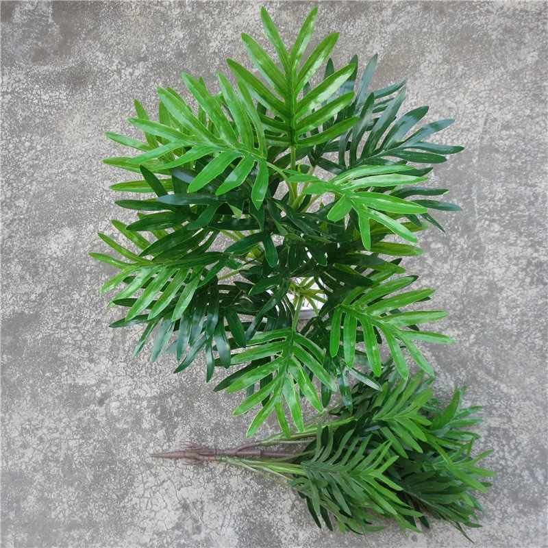 3 Branches Real Touch Iron Fern leaf Bunch Artificial Fern Greenery Evergreen Plant Green Wall