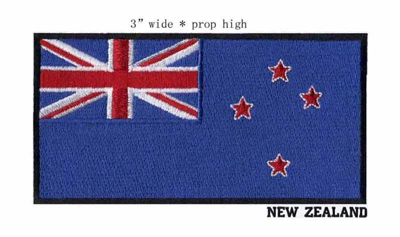 

NEW ZEALAND embroidered flag patch 3"wide black border applique for jacket
