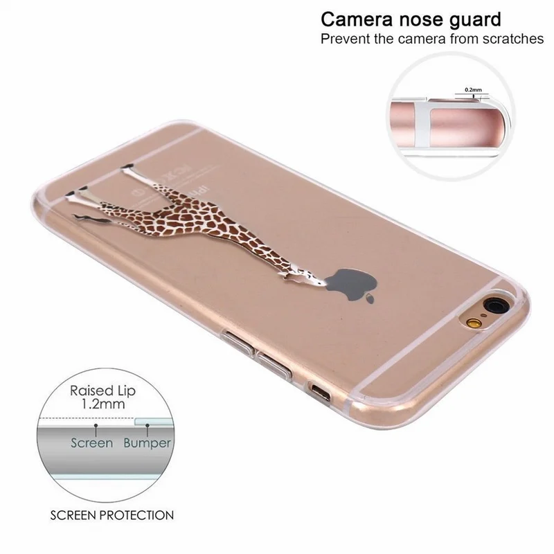 Portefeuille For iPhone 7 Case Giraffe TPU Soft Rubber Silicone Skin Cover for iPhone 8 Plus X 10 6 6S 5 5S SE Cases Accessories (3)