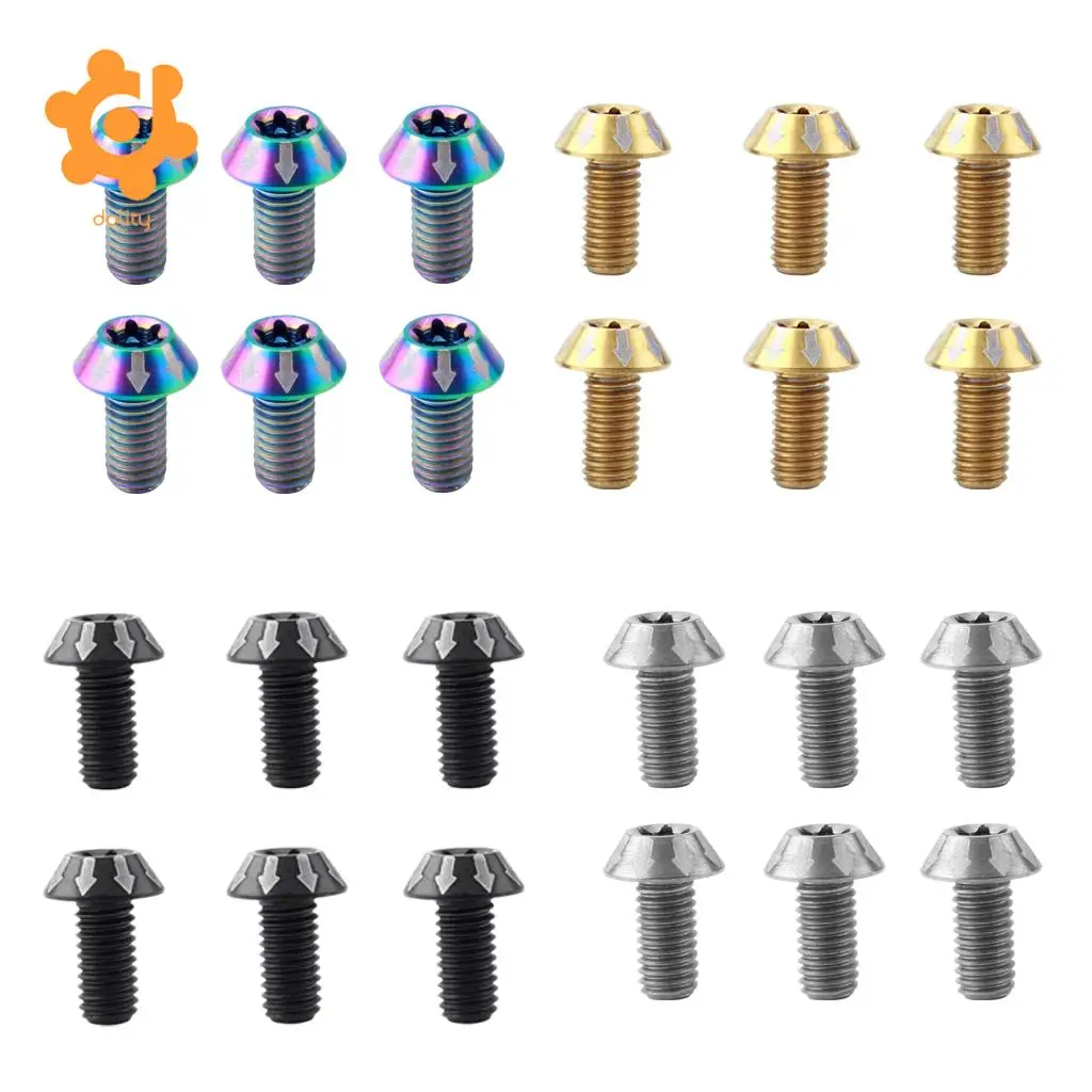 MagiDeal 6 pcs M5 x 14mm Bike Titanium Ti Brake Disc Rotor Bolts Mount Screws Bicycle Components Parts