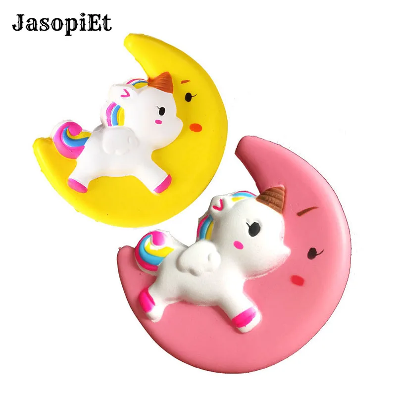 JasopiEt Unicorn Moon Squishy Stress Toys Squeeze анти-стресс медленно поднимающаяся Игрушка снятие стресса Дети Рождественские подарки 11*10*4 см