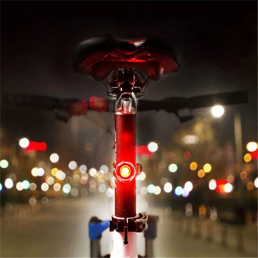 Clearance Aluminum alloy Bike Light USB Rechargeable 3-Mode Bicycle Light Tail Lamp Bike light Tail Rear Warning Red Light Lamp 2019 4