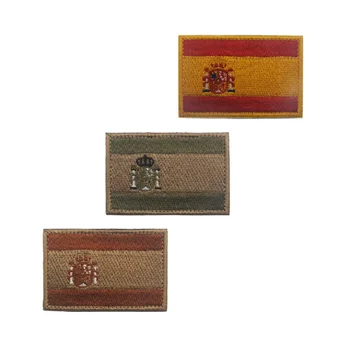 

3D embroidery patches loops and hook 100% Flag of Spain embroidery armband Spain flag patches