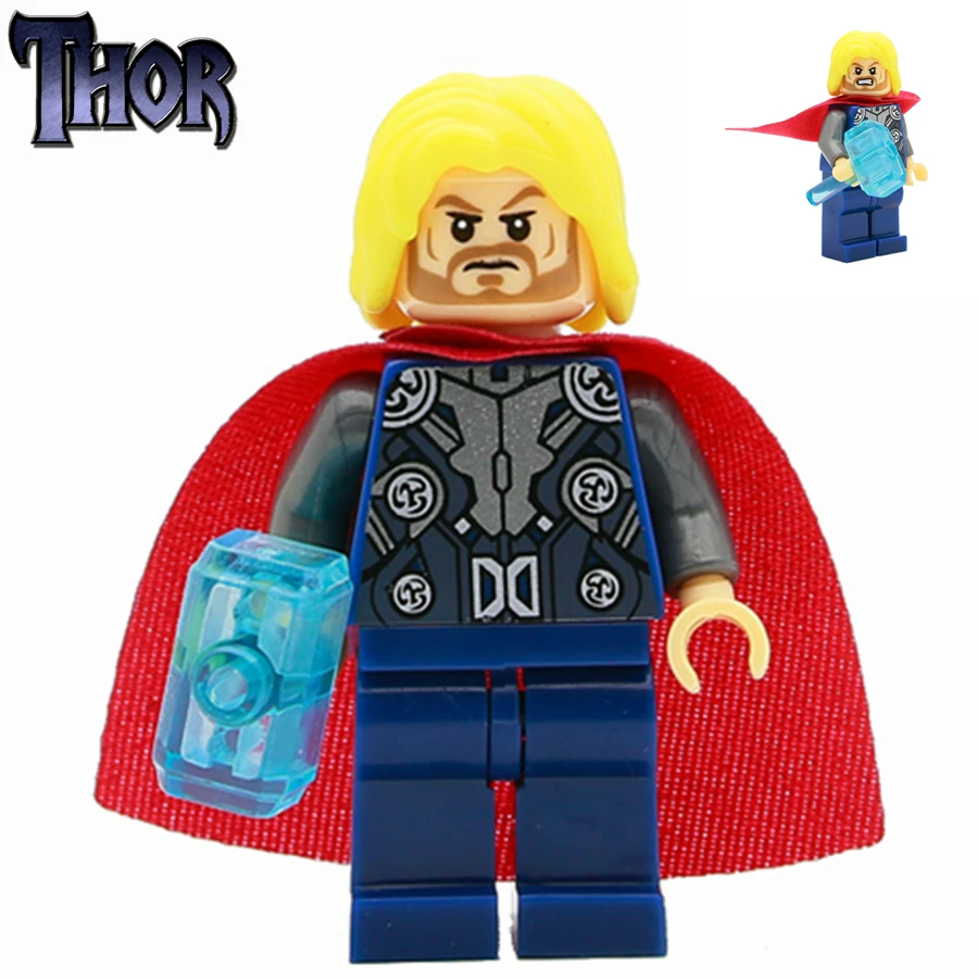Koop SingleSale Thor Odinson met crystal hamer Loki minifig Marvel Super Heroes Avengers Monteren Model Bouwstenen Speelgoed Gift
