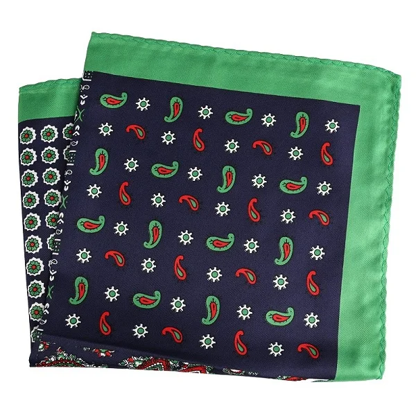 PH007 Pocket Square Портной Смит Роскошные 33X33 см большой платок Пейсли Цветочный горошек карманные квадраты из микрофибры трафаретной печати мужские носовые платки - Цвет: PH007 Pocket Square