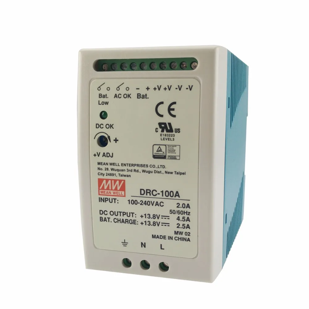 MEAN WELL DRC-100A 96 Вт 12~ 15 в meanwell din-рейку Тип безопасности питания с зарядным устройством(функция UPS) DRC-100