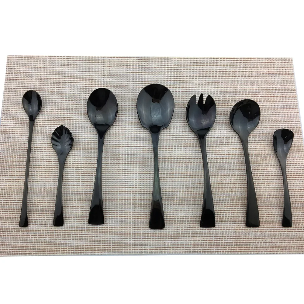 JANKNG 1-Piece Black Cutlery Set 18/10 Stainless Steel Western Silverware Food Tableware Sets Fork Steak Butter Knife Dinnerware cutlery set western style cutlery set stainless steel cutlery set