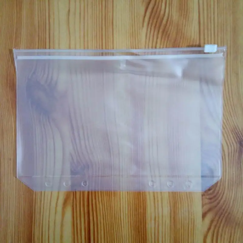 500 шт. A5/A6/A7 папка для документов Стандартный 6 отверстий прозрачный ПВХ записная книжка С ПЕРЕПЛЕТОМ с сумка с изображением листа с собственн-стиле на молнии