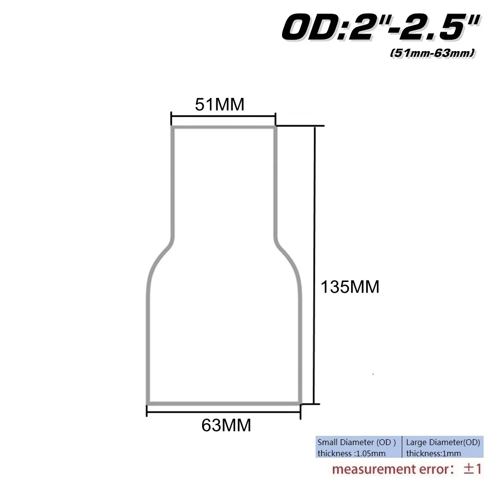 OD: " 2,25" 2,7" 3" 3," универсальная выхлопная труба для компонентного адаптера редуктора EP-BJ - Цвет: OD 51-63MM