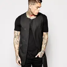 S-4XL! Для мужчин одежда осень Асимметричный жилет верхняя одежда Личность нерегулярные развертки лоскутное жилет плюс размер певица костюмы