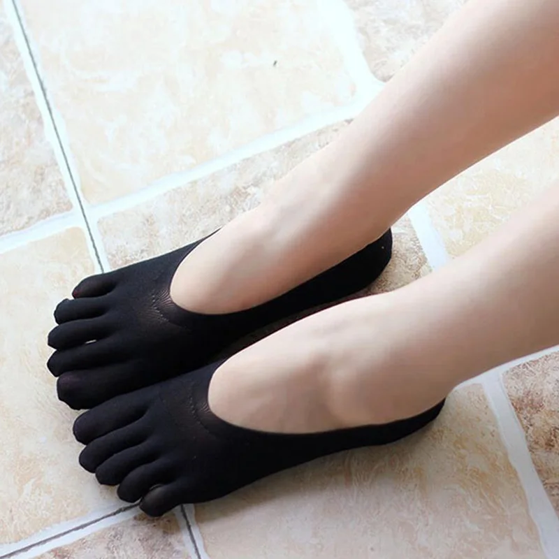 Новые невидимые женские короткие носки, новые модные носки с пятью пальцами, хлопковые короткие сетчатые носки с пятью пальцами