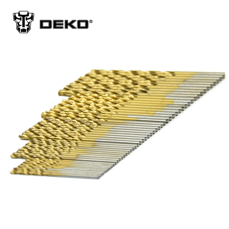 50Pcs Twist Drill Bits Saw High Steel Titanium Coated Drill Set Wood Metal RU