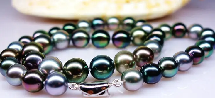 

22" 9-10MM NATURAL SOUTH SEA BLACK MULTICOLOR PEARL NECKLACE