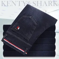 Kenty & shark брендовые джинсы мужские 2019 Новый Хлопковые джинсы мужчины вышивка деловые повседневные брюки с высокой талией Размер Англии