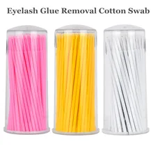 100 шт Профессиональные портативные одноразовые ватные палочки 3 цвета для наращивания ресниц клей для удаления палочки ватные палочки инструмент для макияжа