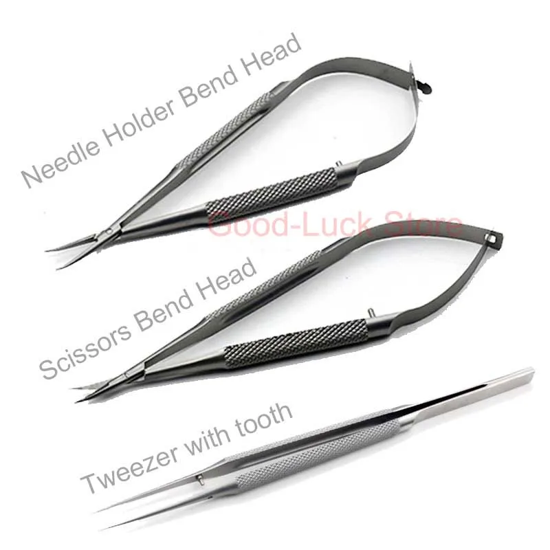 3pcs-set-Equipment-12cm-Instruments-Needle-Holder-Micro-scissors-Tweezers-Hand-Ophthalmic-Surgery-Tools