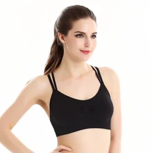 Для женщин без косточек Фитнес бак бесшовные Стрейчевые с ремешками крест-накрест спортивный бюстгальтер