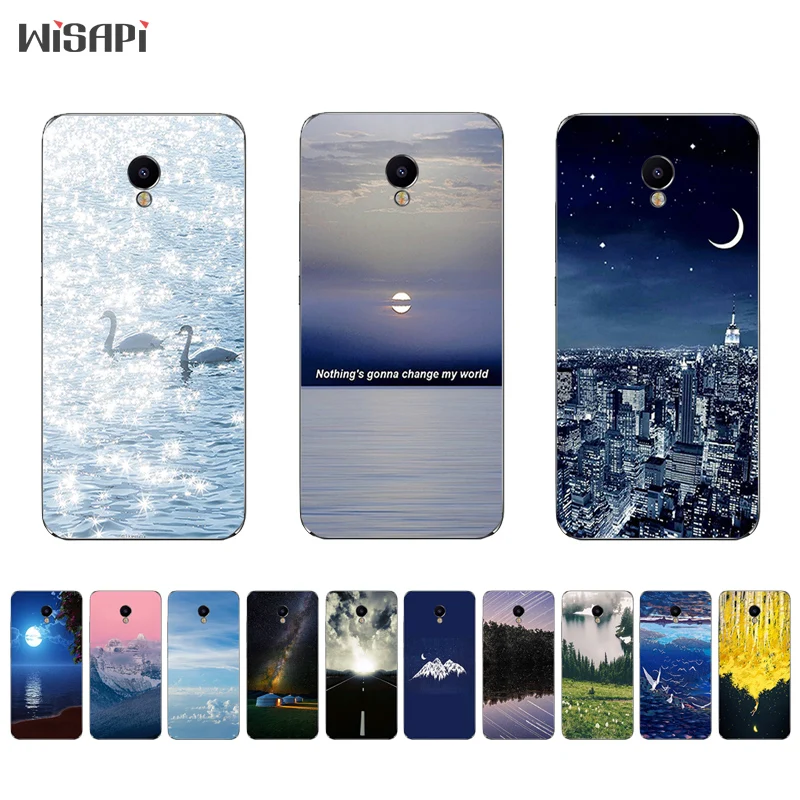 

For Meizu M6 Note MX5 MX6 Silicone Phone Case for Meizu M2 Mini Cover Thin for Meilan M3E Metal TPU Shell Road Landscape Pattern