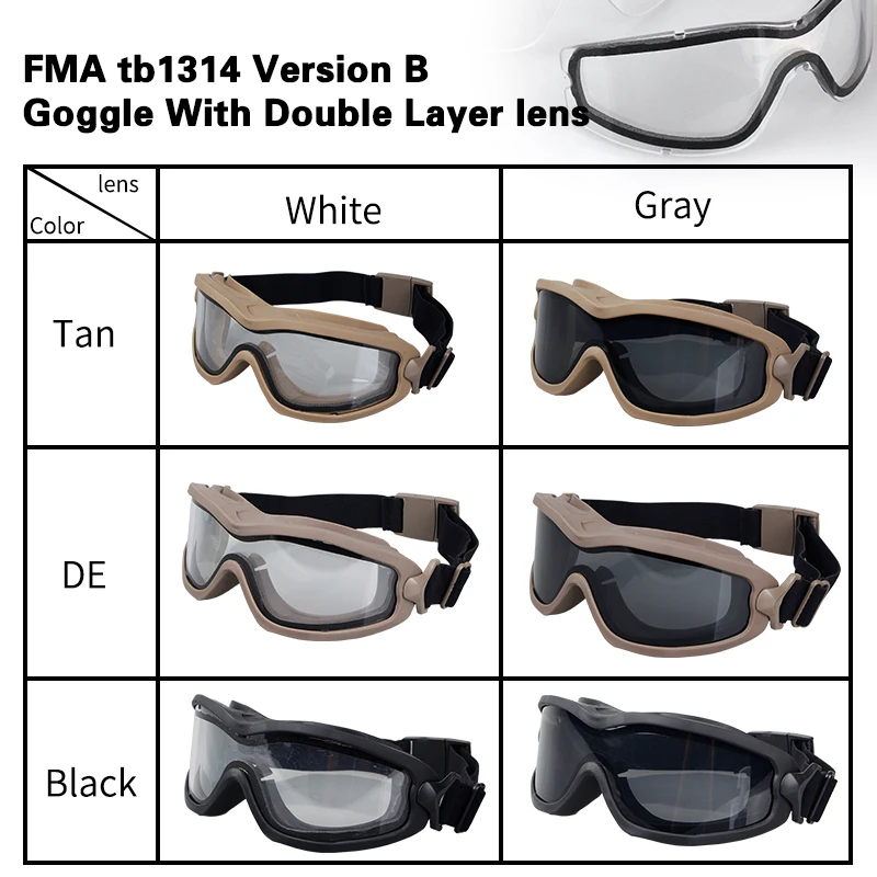 FMA JT Spectra серия Goggle с одним/двумя слоями Анти туман пыль очки Спорт страйкбол