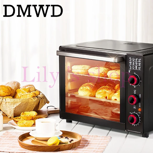 Cheap DMWD 33L Large household Electric oven Multifunction Pizza donuts cake Baking Oven with 120 Minutes Timer 4 heating tubes 220V