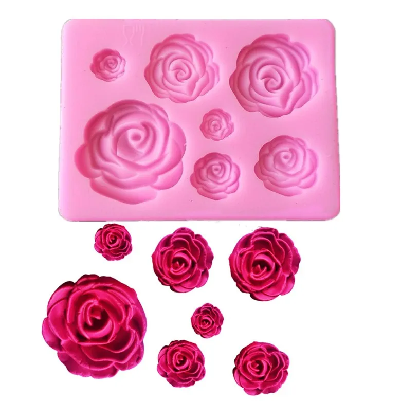 

Rose Flower Shaped Silicone Cake Mold Chocolate Candy Tools Fondant Cake Decoration Mold kitchen Craft Baking Tool