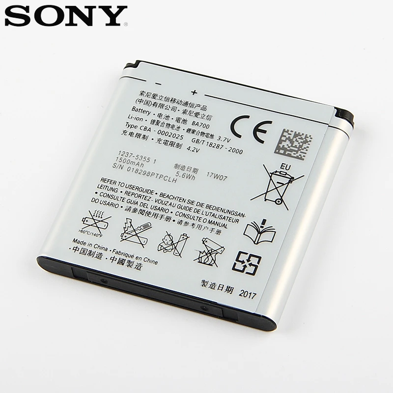 Сменный аккумулятор sony для sony ST18i MT15i MT16i MK16i MT11i ST21i ST23i BA700 настоящий аккумулятор для телефона 1500 мАч