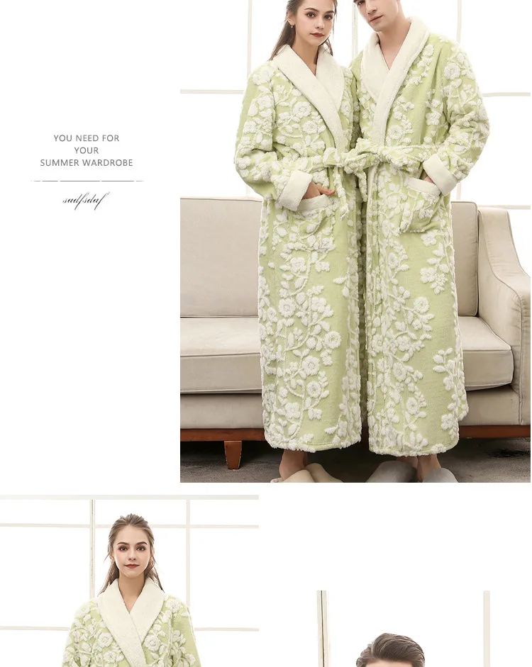 & Mulheres Salão Flanela Roupão Kimono Robe