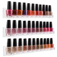 Makartt 3 Shelves Set 45 Bottles Acrylic Nail Polish Rack Christmas Gift Wall Mount Storage Shelf