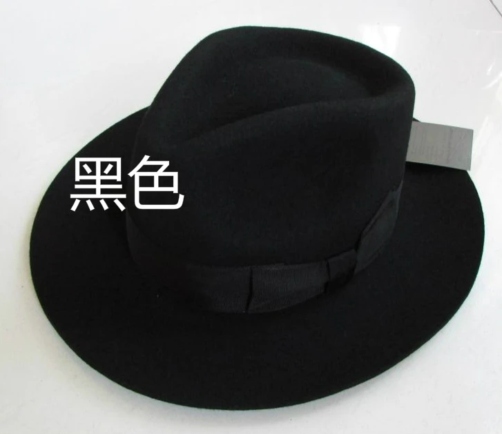 Леди шерстяная шляпа-котелок Шляпа Fedora Войлок Billycock шапки зимняя мода котелок шляпа шерсть шляпы Федора и трибли перо шляпа B-8130