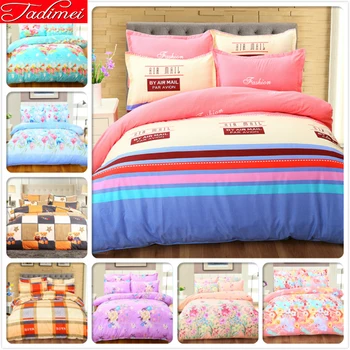 

Colorful Stripe 200x230 Duvet cover Bedding Set Adult Soft Cotton Bed Linen Quilt Comforter Pillow Case Bedlinen Queen King Size