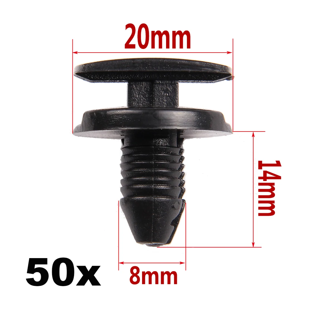 

CLips In Stock New 50x 8mm Hole Wheel Arch Lining Undertray & Splashguard Plastic Trim Clips / Rivet for Peugeot