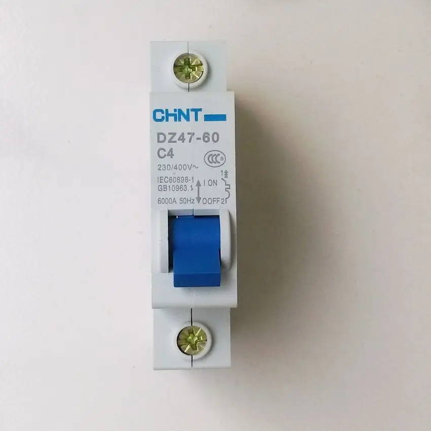 CHINT DZ47 60 C4 AC230/400 V 1 P 4A Номинальный ток полюсный миниатюрный автоматический