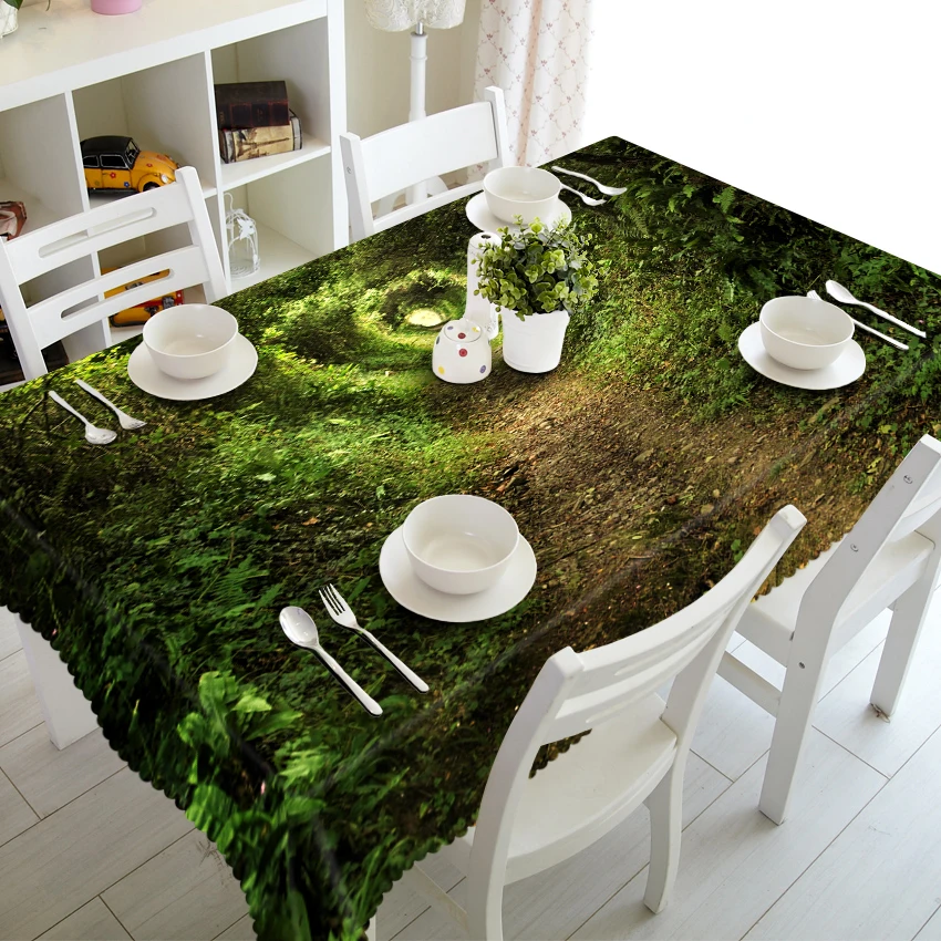 

Trail in the green jungle 3d Tablecloth Stereo Tablecloth Tapestry