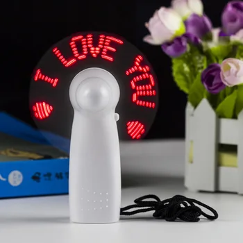 

Mini Battery Handheld Fan Gadgets Mini Flexible LED Cooler Desktop Cooling Gift Fan with Characters Messages Word "I Love You"