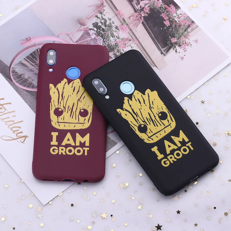 

For Huawei Honor Mate 10 20 Nova P20 P30 P Smart Guardians of the Galaxy Groot Cartoon Candy Silicone Phone Case Capa Fundas