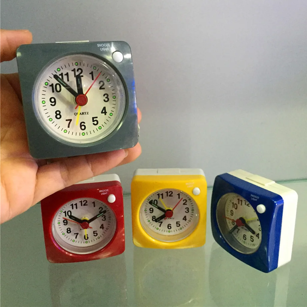 Travel Alarm Clock with Snooze & Night Light - Ascending Sound 4 Step Small Portable Mini Clock Home Bedroom Table Decor 