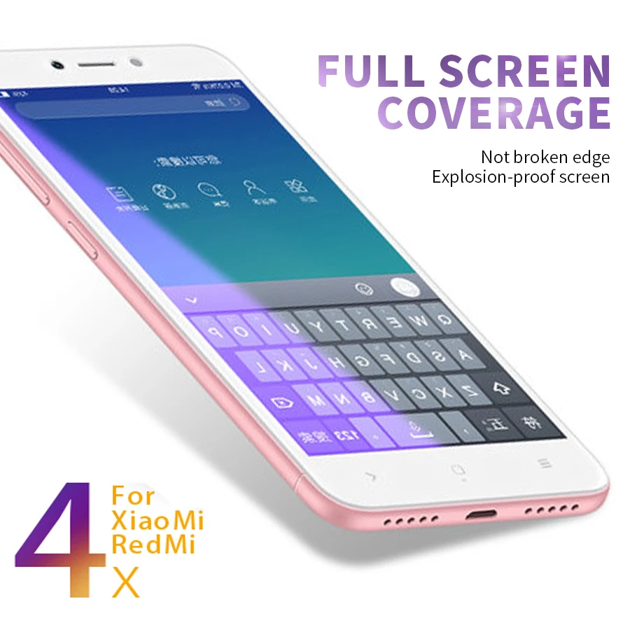 

Tempered Glass For Xiaomi Redmi 4X Screen Protector 3D Glass For Xiaomi Xiomi Ksiomi Hongmi On Red mi 4 X Protective Films Case