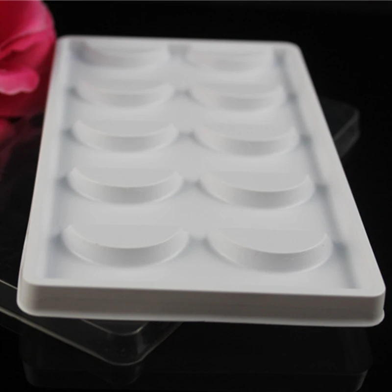 

10set/lot Packing Box for Eyelash Blank Eyelashes Plastic Package All Transparent Lid Tray Magnet Eyelashes DIY Soft Packing Box