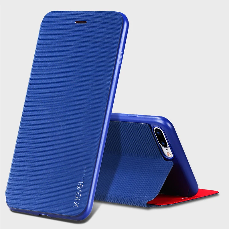 Original X level Flip Cover TPU + PU Leather Case For iPhone 8 8 Plus