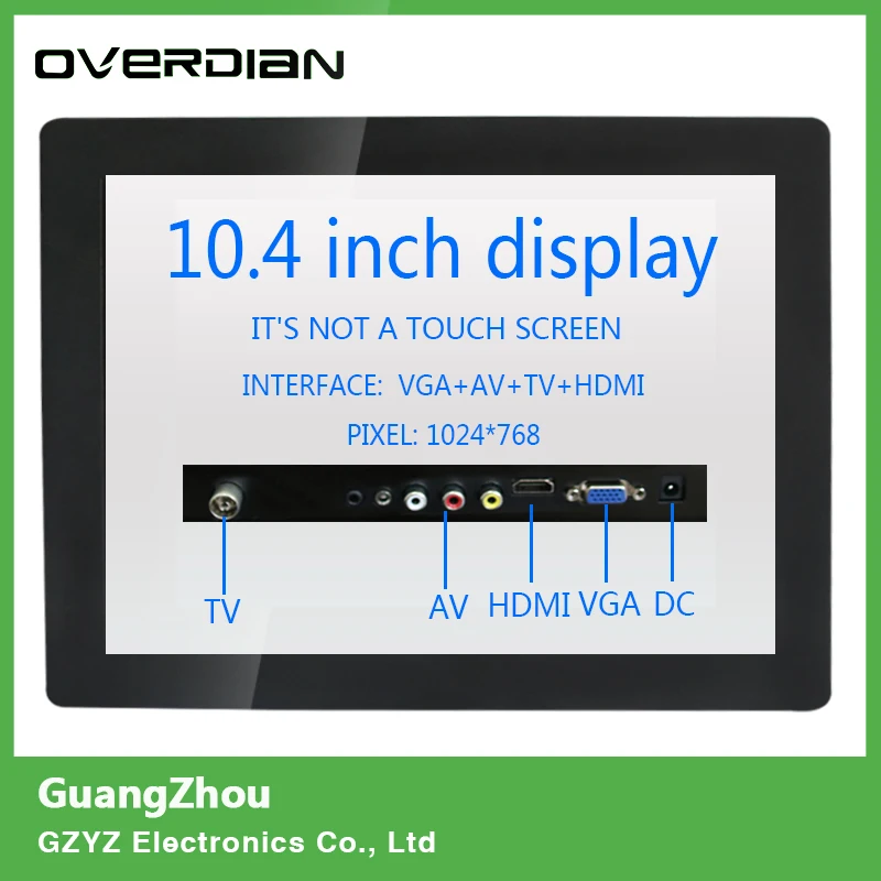 

10.4/10"Non-touch Screen VGA/HDMI/AV/TV interface Industrial Monitoring Machines Metal Shell Embedded Lcd Monitor1024*768
