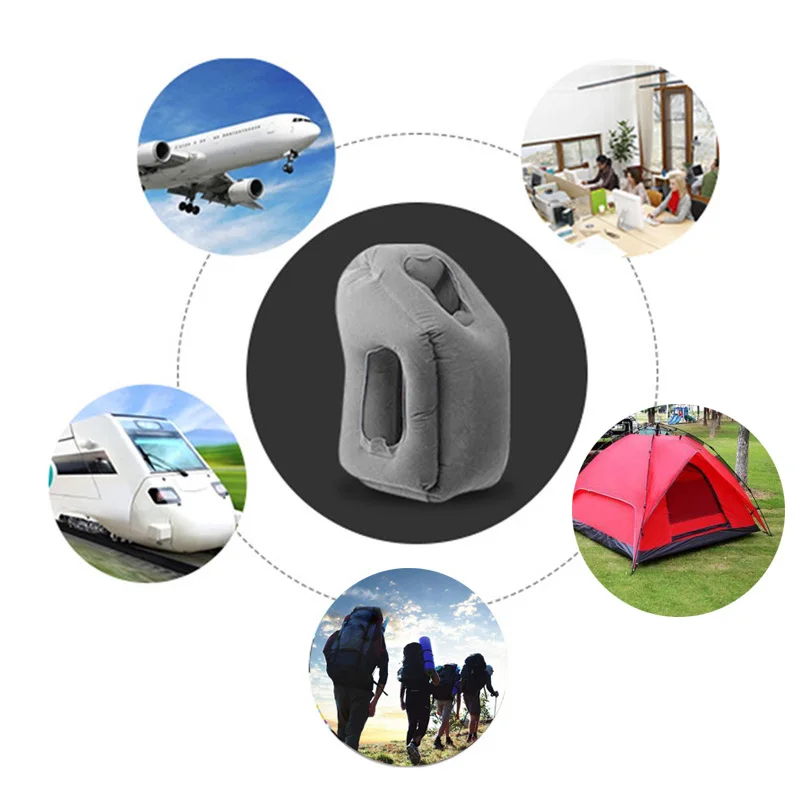 2017 hot sale Multi-function Inflatable Woollip travel outdoor pillow Inflatable Travel on Airplane outdoor Pillow Cushion mat  (13)