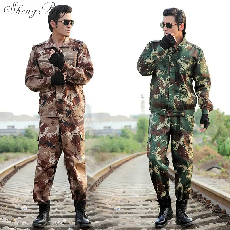 Военная форма Для мужчин Для женщин унисекс школьников военной подготовки костюмы камуфляжные комплекты разноцветные одежда с длинным