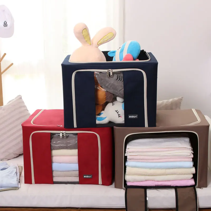 Large size folding non woven fabric Oxford cloth clothes finishing box quilt box lid box storage